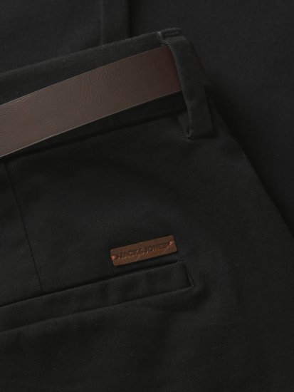 Jack & Jones Marco Adam Belted Slim Fit Chino Pants Black - Džinsai ir kelnės - Džinsai ir Kelnės - W40-W70