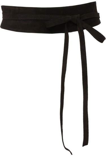 Ulla Popken Leather Tie Belt Gray - Moteriški diržai - 