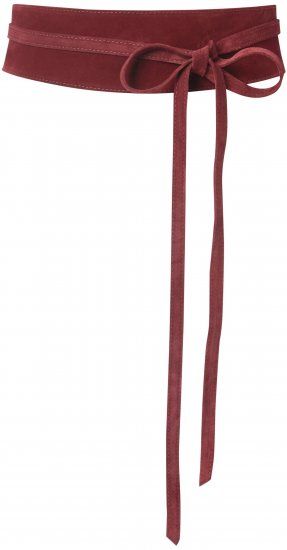 Ulla Popken Leather Tie Belt Dark Red - Moteriški diržai - 