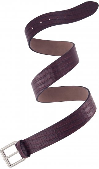 Ulla Popken Snake Embossed Belt Burgundy - Moteriški diržai - 