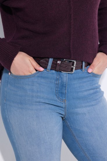 Ulla Popken Snake Embossed Belt Burgundy - Moteriški diržai - 