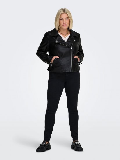 Only Carmakoma Emmy Biker Jacket Black - Odinės striukės - 