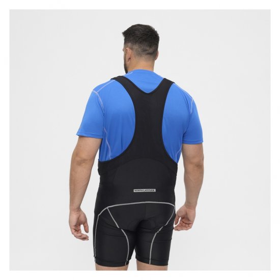 North Latitude Sport Bike Shorts With Suspenders Black - Dviračių drabužiai - 