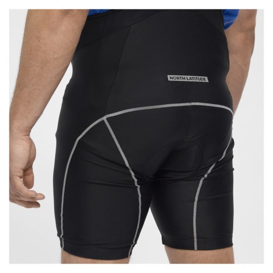 North Latitude Sport Bike Shorts With Suspenders Black - Dviračių drabužiai - 