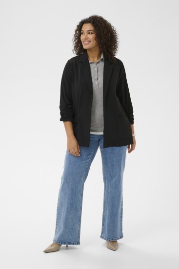 Kaffe Curve Pheolo 3/4 Sleeve Blazer Black Deep - Švarkai - 