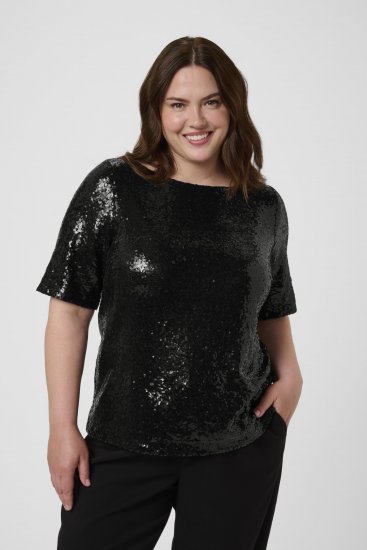 Kaffe Curve Mirana Sequin Blouse Black - Palaidinės - 