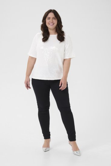 Kaffe Curve Mirana Sequin Blouse Chalk - Palaidinės - 