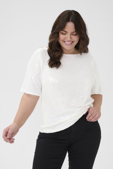 Kaffe Curve Mirana Sequin Blouse Chalk - Palaidinės - 