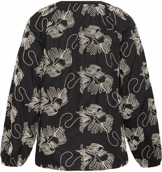 Kaffe Curve Kimmie Blouse Black Chalk Embroidery - Palaidinės - 