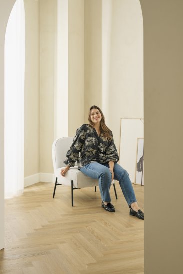 Kaffe Curve Kimmie Blouse Black Chalk Embroidery - Palaidinės - 