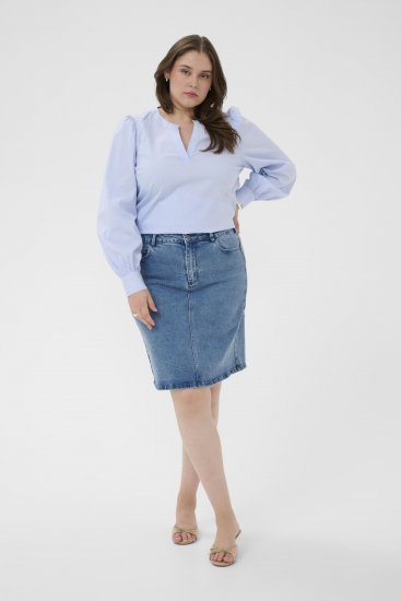 Kaffe Curve Juda Blouse Nantucket Breeze Stripe Blue - DRABUŽIAI MOTERIMS 40-66 - 