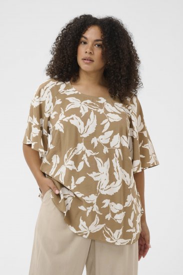 Kaffe Curve Marla Blouse Oak Chalk Leaf - Palaidinės - 