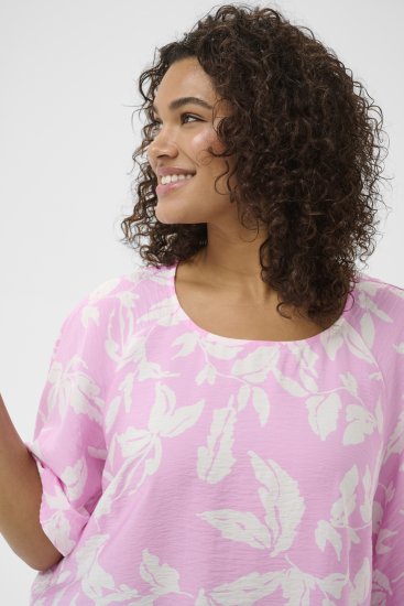 Kaffe Curve Marla Blouse Pink Frosting Chalk Leaf - Palaidinės - 