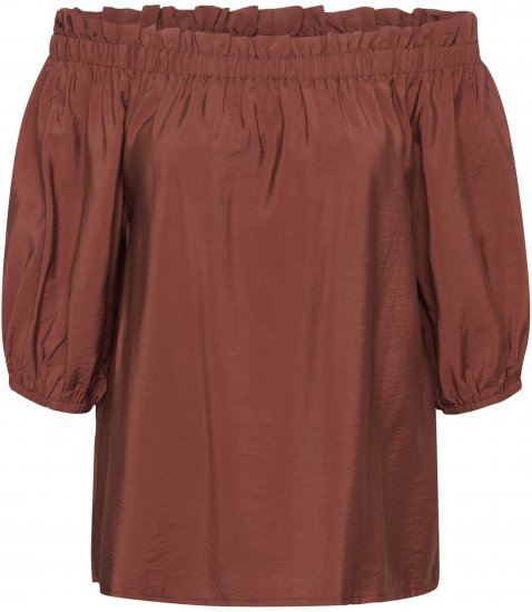 Kaffe Curve Neela Off-Shoulder Blouse Henna Brown - Palaidinės ir tunikos - 