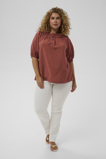 Kaffe Curve Neela Off-Shoulder Blouse Henna Brown - Palaidinės ir tunikos - 