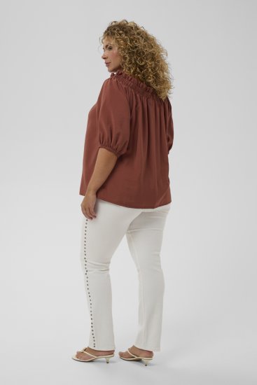 Kaffe Curve Neela Off-Shoulder Blouse Henna Brown - Palaidinės ir tunikos - 