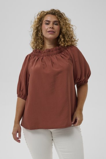 Kaffe Curve Neela Off-Shoulder Blouse Henna Brown - Palaidinės ir tunikos - 