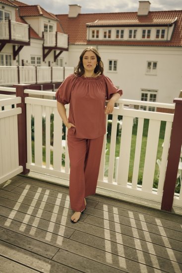 Kaffe Curve Neela Off-Shoulder Blouse Henna Brown - Palaidinės ir tunikos - 