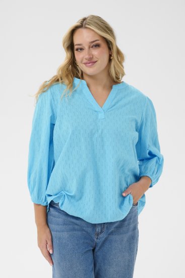 Kaffe Curve Thea Blouse Aquarius Blue - Palaidinės ir tunikos - 