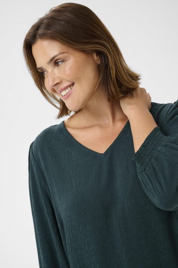 Kaffe Curve Pippi Blouse 3/4 Sleeve Magical Forest Green - Palaidinės ir tunikos - 