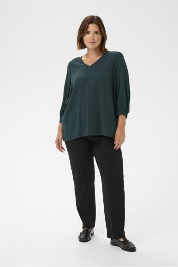 Kaffe Curve Pippi Blouse 3/4 Sleeve Magical Forest Green - Palaidinės ir tunikos - 