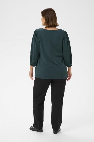Kaffe Curve Pippi Blouse 3/4 Sleeve Magical Forest Green - Palaidinės ir tunikos - 