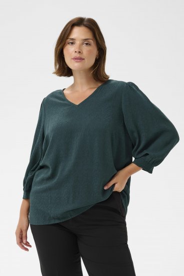 Kaffe Curve Pippi Blouse 3/4 Sleeve Magical Forest Green - Palaidinės ir tunikos - 