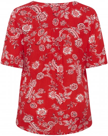 Kaffe Curve Ami Short Sleeve Blouse Printed Poppy Red - Palaidinės ir tunikos - 