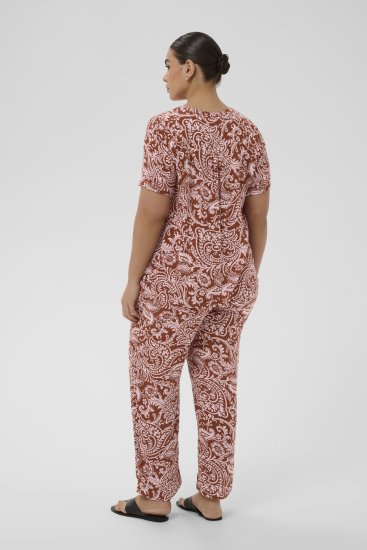 Kaffe Curve Ami Short Sleeve Blouse Printed Henna Brown - Palaidinės ir tunikos - 