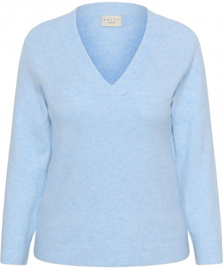 Kaffe Curve Jilanda V-Neck Pullover Blue - Megztiniai ir megzti drabužiai - 