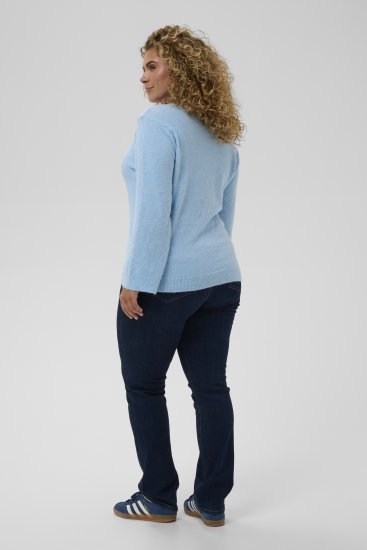 Kaffe Curve Jilanda V-Neck Pullover Blue - Megztiniai ir megzti drabužiai - 