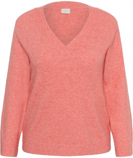 Kaffe Curve Jilanda V-Neck Pullover Red - Megztiniai ir megzti drabužiai - 