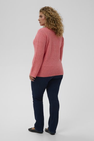 Kaffe Curve Jilanda V-Neck Pullover Red - Megztiniai ir megzti drabužiai - 
