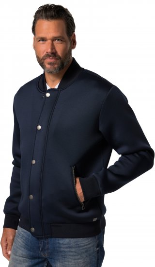 JP1880 College Jacket Scuba Fabric with Zipper Navy - Didelės vyriškos striukės - Didelės vyriškos striukės