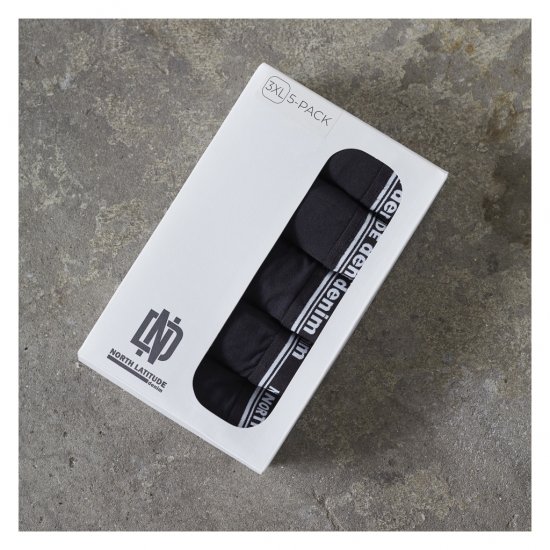 North Latitude 5-Pack Boxershorts Black - Boxer šortai - Vyriški dideli boxer šortai
