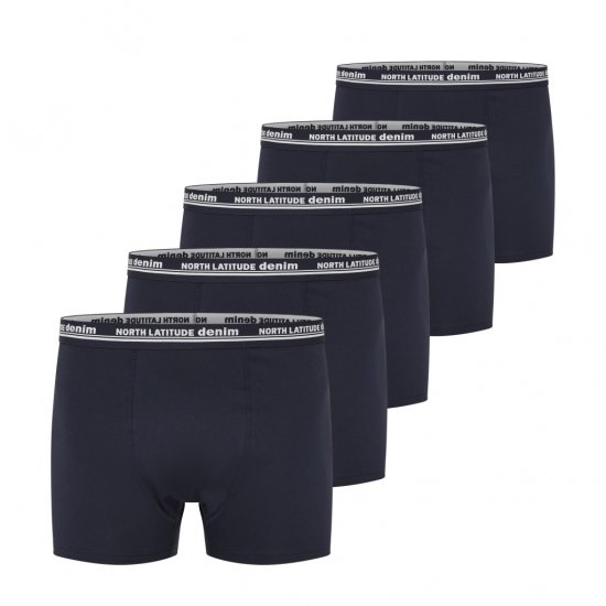 North Latitude 5-Pack Boxershorts Navy - Boxer šortai - Vyriški dideli boxer šortai