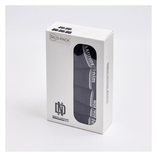 North Latitude 5-Pack Boxershorts Navy - Boxer šortai - Vyriški dideli boxer šortai