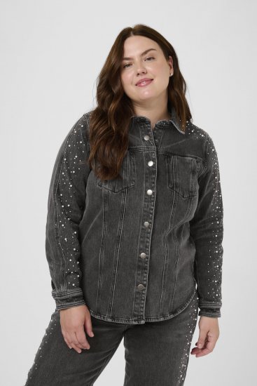 Kaffe Curve Petri Denim Jacket Grey Vintage Wash - Striukės - 