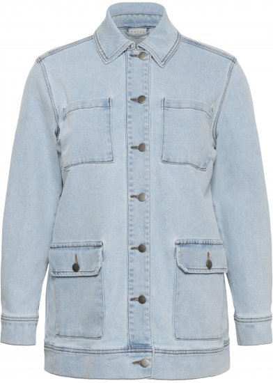 Kaffe Curve Ninna Casual Jacket Light Blue Washed - Striukės - 