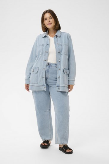 Kaffe Curve Ninna Casual Jacket Light Blue Washed - Striukės - 