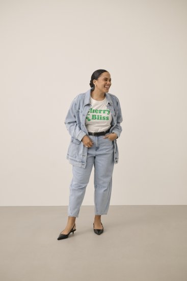 Kaffe Curve Ninna Casual Jacket Light Blue Washed - Striukės - 