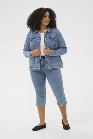 Kaffe Curve Vilana Denim Jacket Washed Blue - Džinsinės striukės - 