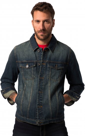 JP1880 Denim Jacket Dark Blue Denim - Didelės vyriškos striukės - Didelės vyriškos striukės