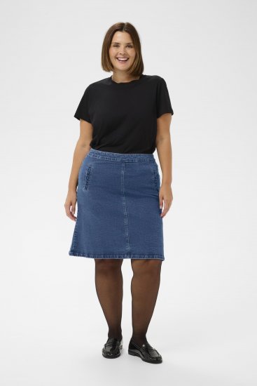Kaffe Curve Leni Denim Skirt Blue - Sijonai - 