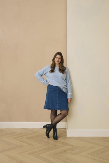 Kaffe Curve Leni Denim Skirt Blue - Sijonai - 
