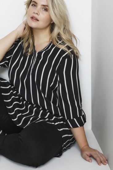 Kaffe Curve Milana Shirt Suknelė Juoda / Chalk juosta - Suknelės - 