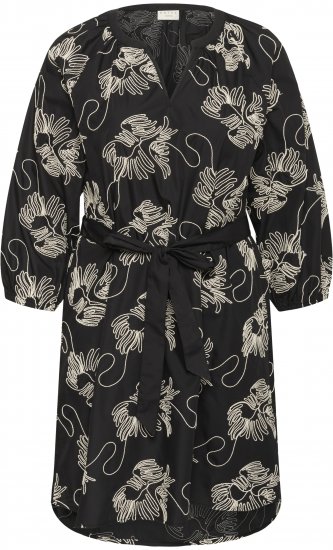 Kaffe Curve Kimmie Dress Black Chalk Embroidery - Midi suknelės - 