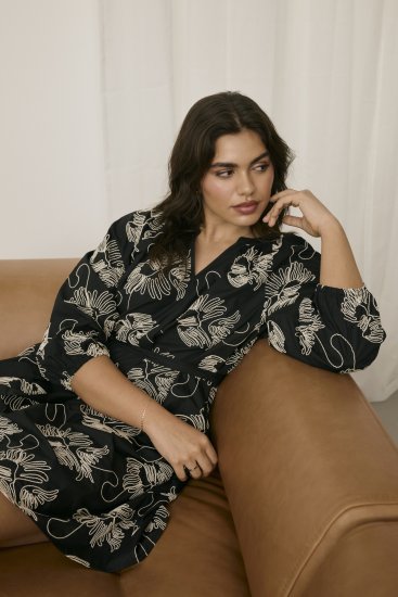 Kaffe Curve Kimmie Dress Black Chalk Embroidery - Midi suknelės - 