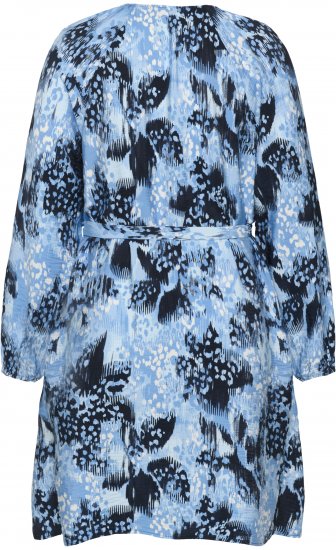 Kaffe Curve Aliana Dress Blue Flower Animal - Midi suknelės - 