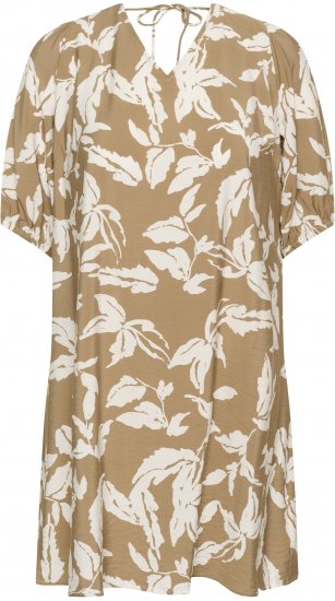 Kaffe Curve Marla Dress Oak Chalk Leaf - Midi suknelės - 